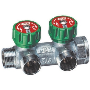 Collettore a 2 Vie con Connessione Maschio-Femmina da 3/4 di Pollice per Sistemi HVAC - Product Image 1