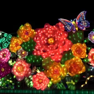 Lanterna di fiori a Led all'aperto per la decorazione del Festival lanterne cinesi di seta