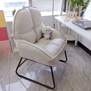 Chaise de bureau rembourrée en crème, dossier haut, chaise de bureau pour salon, studio de beauté - Product Image 2