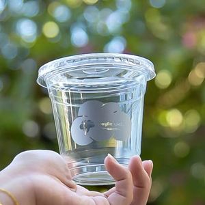 Expédition rapide, vente en gros, gobelets en plastique PET à paroi simple de 98 mm de diamètre supérieur, 14 oz, avec couvercle, gobelets à emporter pour café, jus, boissons froides - Product Image 3