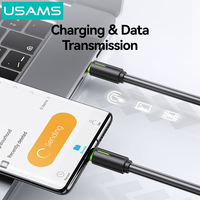 USAMS kabel data pengisi daya Cepat portabel, pengisi daya usb mikro Tipe c UNTUK Iphone Airpords Speaker