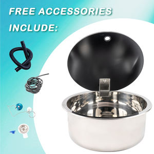 JDA Rond Premium SS304 Acier inoxydable Bol unique RV Lavabo évier pour Van RV Camper Camping-car Caravane - Product Image 5