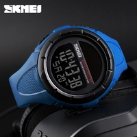 Skmei 1405 jam tangan Alarm LED pria, jam tangan Digital anti air 50M dengan tampilan tanggal pekan modis, lampu LED, Jam Alarm