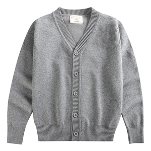 DFS01 Custom Baby Kids Children Adults unisex V neck Plain <b>Jersey</b> Uniform Sweater <b>Cardigan</b> - Product Image 2