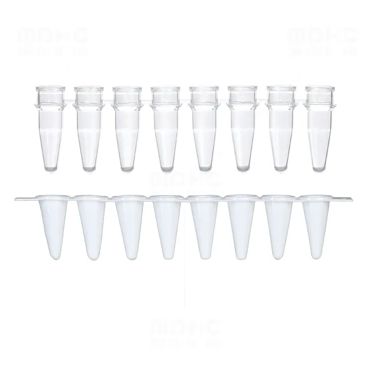 Medical Use 0.1ml 0.2ml Pcr Test Transport Tube Laboratory Supply 8-trip Pcr Tubes