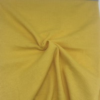 Sunshine kain tenun wafel CVC kuning | Campuran 60% katun 40% poliester untuk tekstil & pakaian rumah