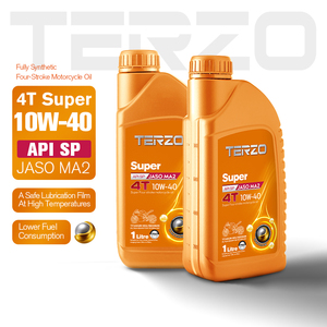 น้ำมันเครื่องมอเตอร์ไซค์ TERZO 4T Super 10W40 PAO สังเคราะห์แท้ API SP JASO MA2 สำหรับรถจักรยานยนต์ขนาดไม่เกิน 750 ซีซี - Product Image 2