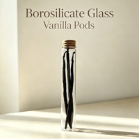 Bouteille en verre borosilicate 30x200mm, tube pour gousses de vanille avec bouchon à vis