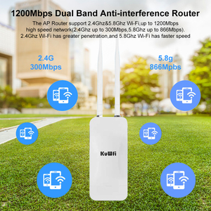 Kuwfi ap1200f ăng ten tăng cao điểm truy cập ngoài trời băng tần kép 1200Mbps Repeater 128 người dùng mạng Wifi Hotspot không dây AP - Product Image 6