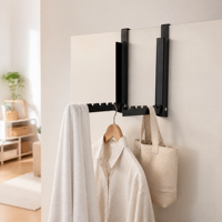 Porte-manteau pliable en métal à suspendre derrière la porte, gain de place, organisateur de vêtements pour chambre et salle de bain
