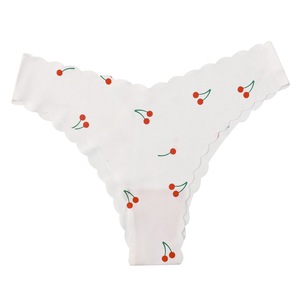 Braguitas de Nailon Suave para <span class=keywords><strong>Mujer</strong></span>, con Borde Festoneado, Estampado Bonito, Ropa Interior Transpirable, Tanga con Estampado, Logotipo Personalizado Disponible - Product Image 3