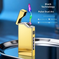 JL339 Nouveau Briquet Coupe-Vent Transfrontalier à Arc Rechargeable USB avec Affichage Numérique de la Batterie, Cadeau d'Affaires en Plastique