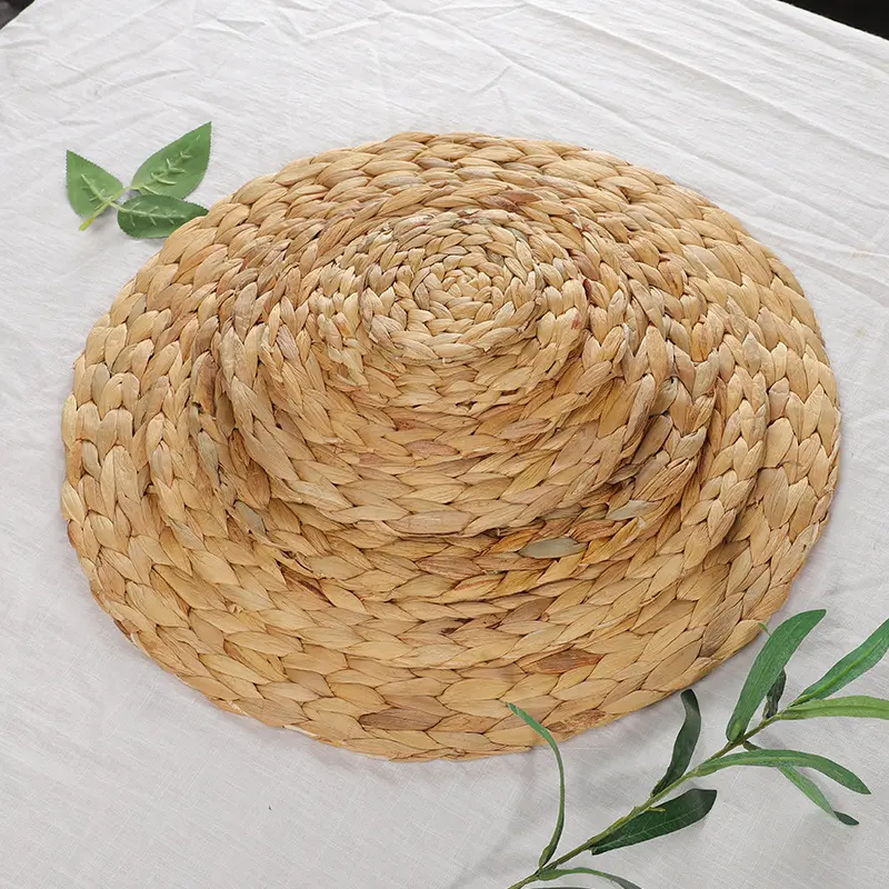 Yuvarlak dokuma bireysel Manteles hasır Seagrass Placemats için yemek masası mutfak mat-parti Homeuse için