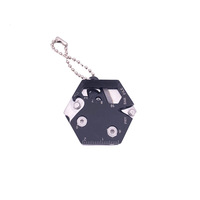 Moneda hexagonal portátil multifuncional para exteriores, cuchillo de monedas plegable EDC, llavero, destornillador, armas, herramientas de supervivencia, bolsillo