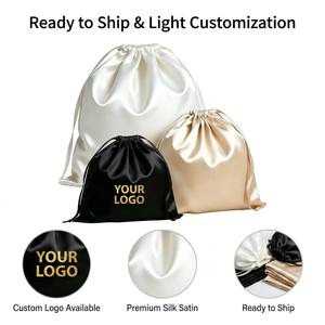 Sacchetti in raso pronti per la spedizione, disponibili in magazzino, consegna rapida, MOQ basso, logo personalizzato, sacchetti con coulisse in raso, sacchetti <span class=keywords><strong>regalo</strong></span> per gioielli piccoli all'ingrosso. - Product Image 6
