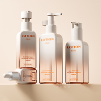 Ensemble de flacons de soin de la peau en plastique PETG épais, rose givré, 30 ml, 100 ml, 150 ml, 180 ml