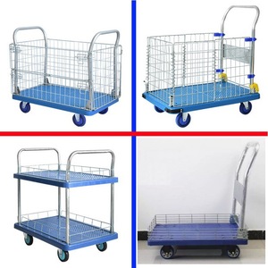 150kg 300kg Carro plegable <span class=keywords><strong>de</strong></span> plástico con ruedas Carro <span class=keywords><strong>de</strong></span> mano con valla - Product Image 5