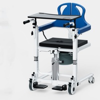Machine de transfert pliante multifonctionnelle pour les personnes âgées paralysées alitées et allaitantes, chaise de toilette de bain avec plateau à manger.