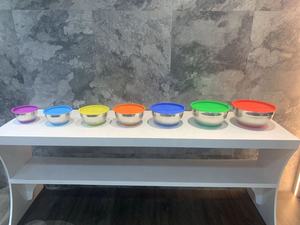 7 renk paslanmaz çelik salata meyve kek karıştırma kase paslanmaz çelik karıştırma kasesi seti 6 - Product Image 3