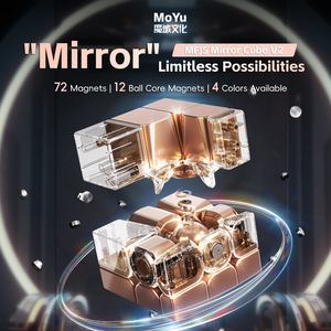 MOYU specchio cubo V2 3x3x3 Magnetic UV professionale <span class=keywords><strong>Puzzle</strong></span> di velocità per bambini giocattoli gioco regalo speciale Speedcube cubo magico - Product Image 2