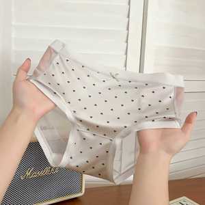 Braguitas de seda helada para mujer, de uso diario, satinadas, reflectantes, de talle medio, de malla semitransparente, sexys, con lazo de lunares, bonitas, de secado rápido - Product Image 5