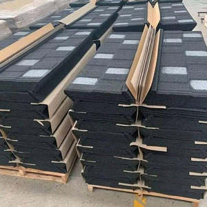 Tuiles de toiture en métal revêtues de pierre, résistantes à la chaleur, en forme de vagues, pour villa, entrepôt, atelier en extérieur - Product Image 4