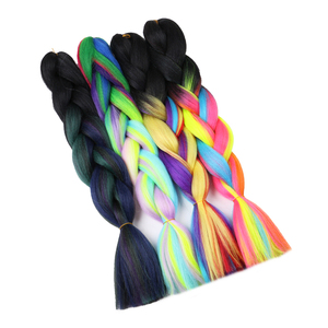 100g for Ombre Rainbow Mixed Color Jumbo <strong>Braids</strong> Heat Resistant Synthetic Braiding Hair 24 Inch <strong>Box</strong> <strong>Braids</strong> <strong>Dreadlocks</strong> - Product Image 6