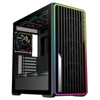 AntarcChill Computer Tower Case New Design ARGB Panel Gaming Case Stripe Front ATX/Micro-ATX/ITX Tempered Glass Aluminum Alloy