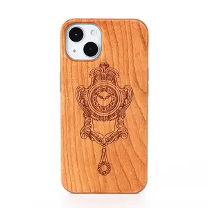 Custom Engravable Bulk Solid Wood Cover Series Wooden Phone Cases For Samsung For Iphone 15