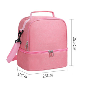 Bolsa de almuerzo térmica portátil de gran capacidad para exteriores, cierre de cremallera, impermeable para Picnics de trabajo, portabotellas de vino ecológico - Product Image 3