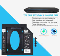 Caddy HDD SATA3 in Plastica da 9,5mm all'Ingrosso, Vassoio per 2° Disco Rigido, SATA 7+6 Pin per Alloggiamento Unità Ottica Laptop, Enclosure SSD HDD