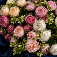 Nouvel Arrivage – Fleurs Artificielles Haut de Gamme en Tissu Brossé, Pivoine Étoilée Style Nordique, Écologiques, Couleurs Mixtes, pour Salon et Mariage