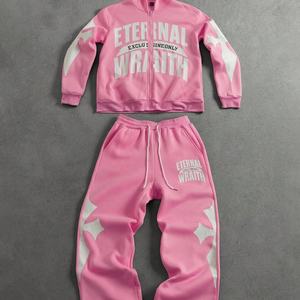 Ensembles deux pièces de survêtements streetwear personnalisés pour hommes en polyester épais, coupe oversize et coupe-vent - Product Image 2