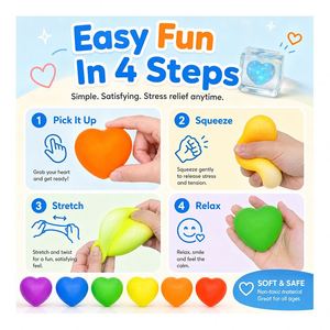 Custom Logo <b>Light</b> up <b>Cube</b> Toy Heart Squeeze Ball Soft TPR Squishy Stress Relief Novelty Gift Importer Supply Trade - Product Image 2