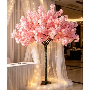 Bonsaï mural Blossom 8, Arbre de <span class=keywords><strong>cerisier</strong></span> <span class=keywords><strong>Sakura</strong></span> chinois violet sur mesure, 8 pieds de haut, avec éclairage LED de 10 pieds, en plastique décoratif, avec bâche - Product Image 2