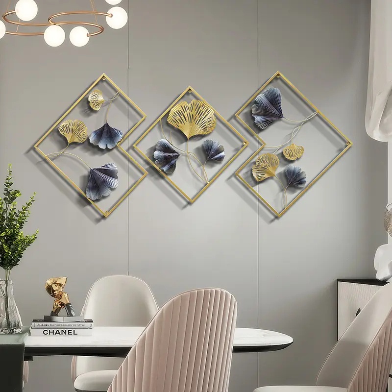 Artesanía de Metal moderna europea para el hogar, Idea abstracta, empalme recto, colgante de pared, decoración artística de pared decorativa para sala de estar