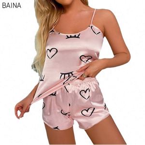 ชุดนอนผ้าไหมน้ำแข็งแบบใหม่ ชุดนอนกระโปรง ชุดนอนเดรสสำหรับผู้หญิง - Product Image 3