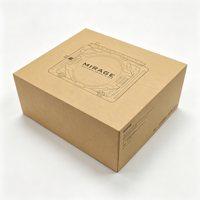 Boîte d'emballage rigide en papier kraft naturel avec logo personnalisé, boîte de luxe à couvercle profond et base pour accessoires électroniques