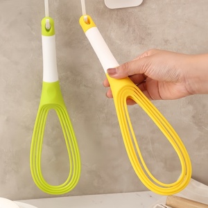 Fouet pliable élégant en acier pour œufs, batteur réglable en plastique pliable, idéal pour la maison et les recettes - Product Image 4