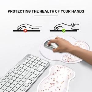 Tapis de <span class=keywords><strong>souris</strong></span> ergonomique en silicone transparent pour gamer avec repose-poignet et coussin anti-douleur pour ordinateur et <span class=keywords><strong>clavier</strong></span> - Product Image 4