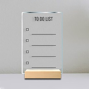 Planificateur hebdomadaire et quotidien en acrylique avec support en bois, tableau effaçable <span class=keywords><strong>à</strong></span> sec en acrylique, liste de choses <span class=keywords><strong>à</strong></span> <span class=keywords><strong>faire</strong></span> <span class=keywords><strong>à</strong></span> domicile, tableau avec marqueur pour couple - Product Image 3