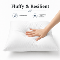 Oreiller de lit carré personnalisé en mélange de coton et de polyester, garni de duvet, doux et soutien optimal, idéal pour l'hôtellerie et la maison