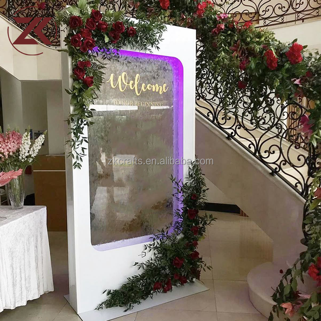 ZKAI Custom Indoor Led RGB Waterfall Fountain Curtain Water Fall Wall Screen Panel Wedding Welcome Sign