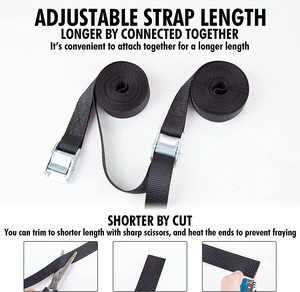 Nhiệm Vụ Nặng Nề Có Thể Khóa Cam Khóa Hàng Hóa Vành Đai 1 "X 12 'Lashing Dây Đeo Hàng Hóa Xe Máy Tie Xuống Dây Đeo lên đến 600lbs - Product Image 2