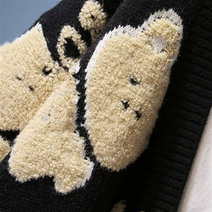 Áo len nữ thiết kế logo tùy chỉnh, họa tiết jacquard, chất liệu dệt kim, áo khoác mùa đông dài tay, áo cardigan nữ, áo len dệt kim - Product Image 4