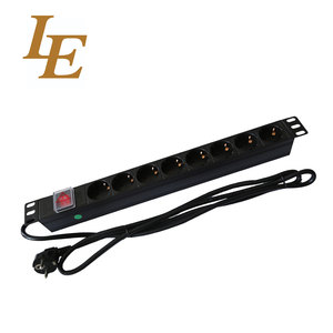 Bloc d'alimentation PDU 1U en alliage d'aluminium de 19 pouces, type européen, 6/8 prises, avec protection contre les surtensions, certifié CE ROHS pour les racks de serveurs - Product Image 6