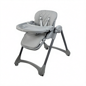 Chaise haute bébé convertible de luxe, pliable, en plastique, pour enfants - dès 6 mois, design moderne, pour l'extérieur et la chambre - Product Image 1