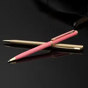 Factory Price Promotional Thin Hotel Pens Custom Logo Mini Clip Matte Black Pen Made in China