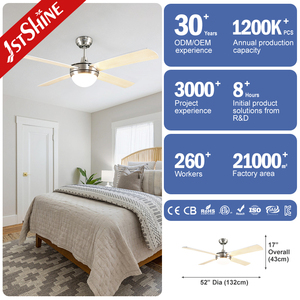 1stshine Moderne Simple 52 Pouces Ventilateur de Plafond Décoratif Télécommande Led Lumière - Product Image 3