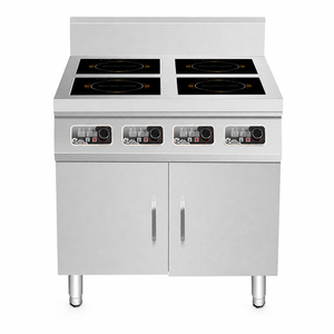 Cuisinière à induction électrique de type armoire commerciale, 4 brûleurs, en acier inoxydable, sans flamme nue, pour cuisine de restaurant - Product Image 1